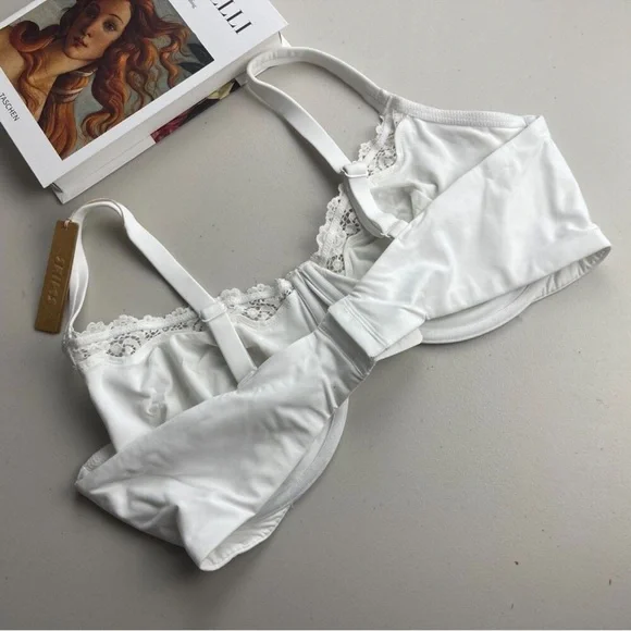 SKIMS FITS EVERYBODY LACE UNDERWIRE BRA marble  46D NWT #B5 - Picture 2 of 2